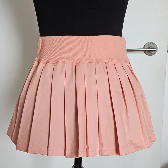 D.i.a Gyaru Coral Pleated Mini Skirt with Gold Sailor Style Buttons - Picture 7 of 7